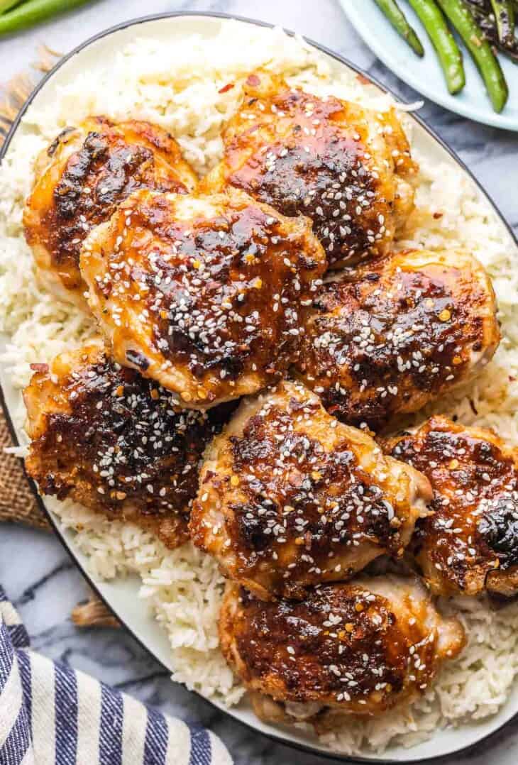 Baked Ginger Miso Chicken Thighs A Saucy Kitchen