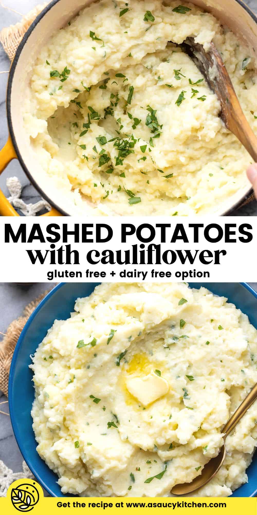 Mashed Potatoes with Cauliflower - A Saucy Kitchen