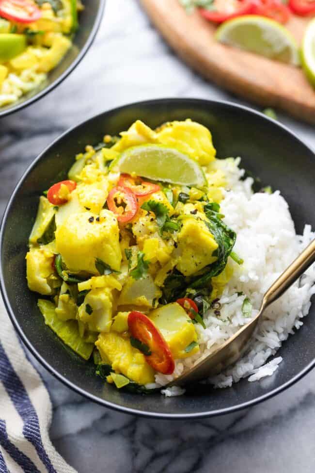 Spinach & Turmeric Fish Curry - A Saucy Kitchen