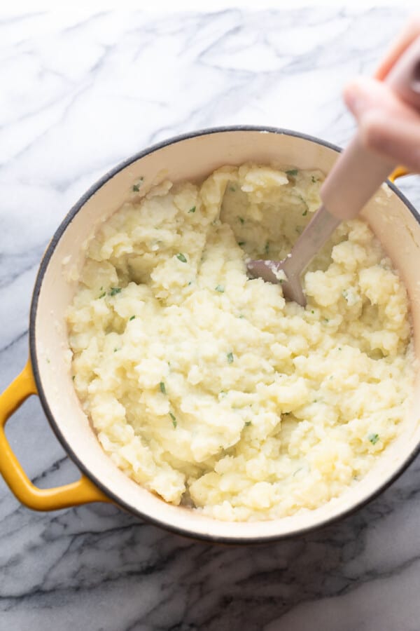 Mashed Potatoes with Cauliflower - A Saucy Kitchen