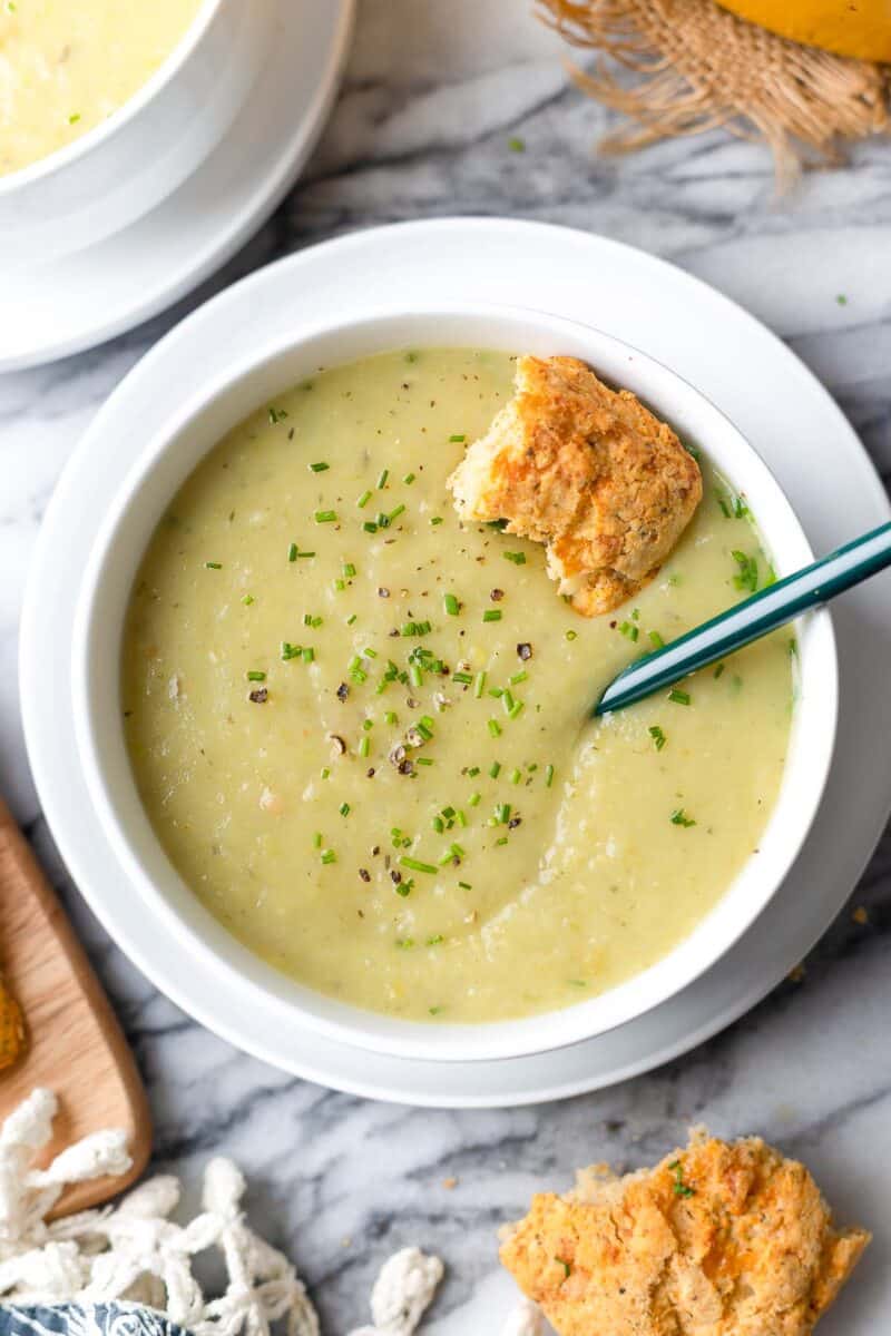 Leek And Potato Soup Veganno Cream A Saucy Kitchen 7267