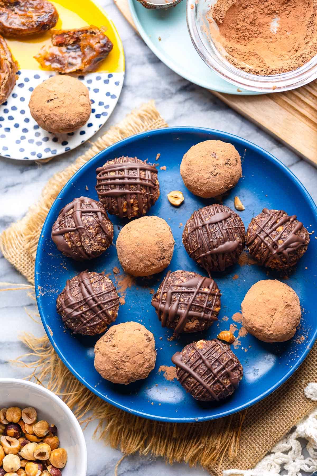 Chocolatey Hazelnut Date Balls - A Saucy Kitchen