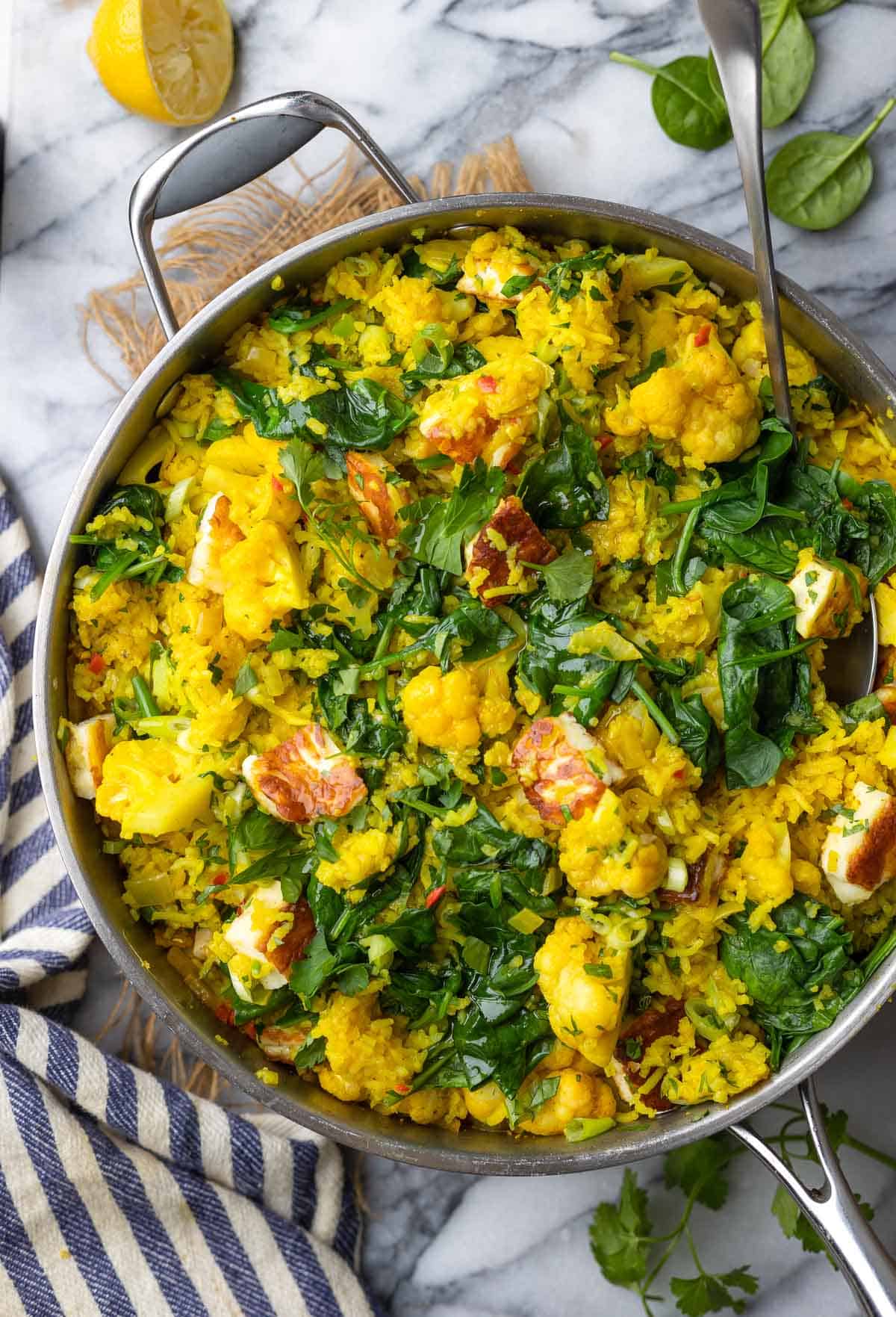 Quick Cauliflower Poriyal on cast - Essential Traditions