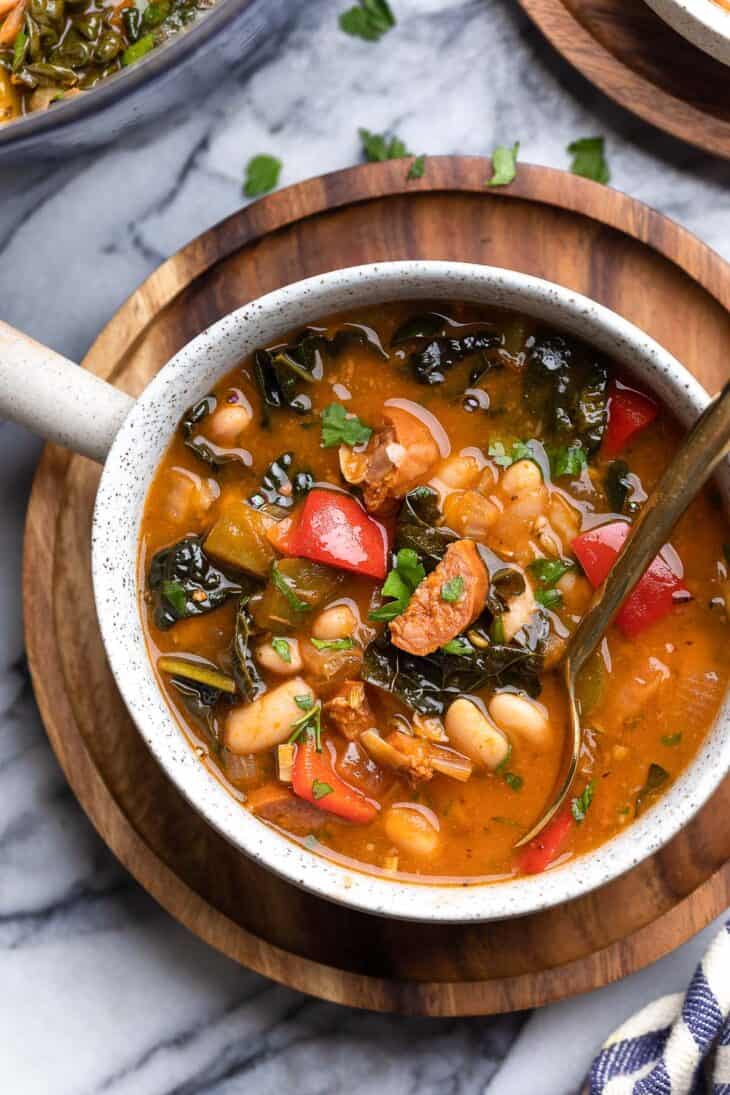 Spanish Chorizo and White Bean Soup - A Saucy Kitchen