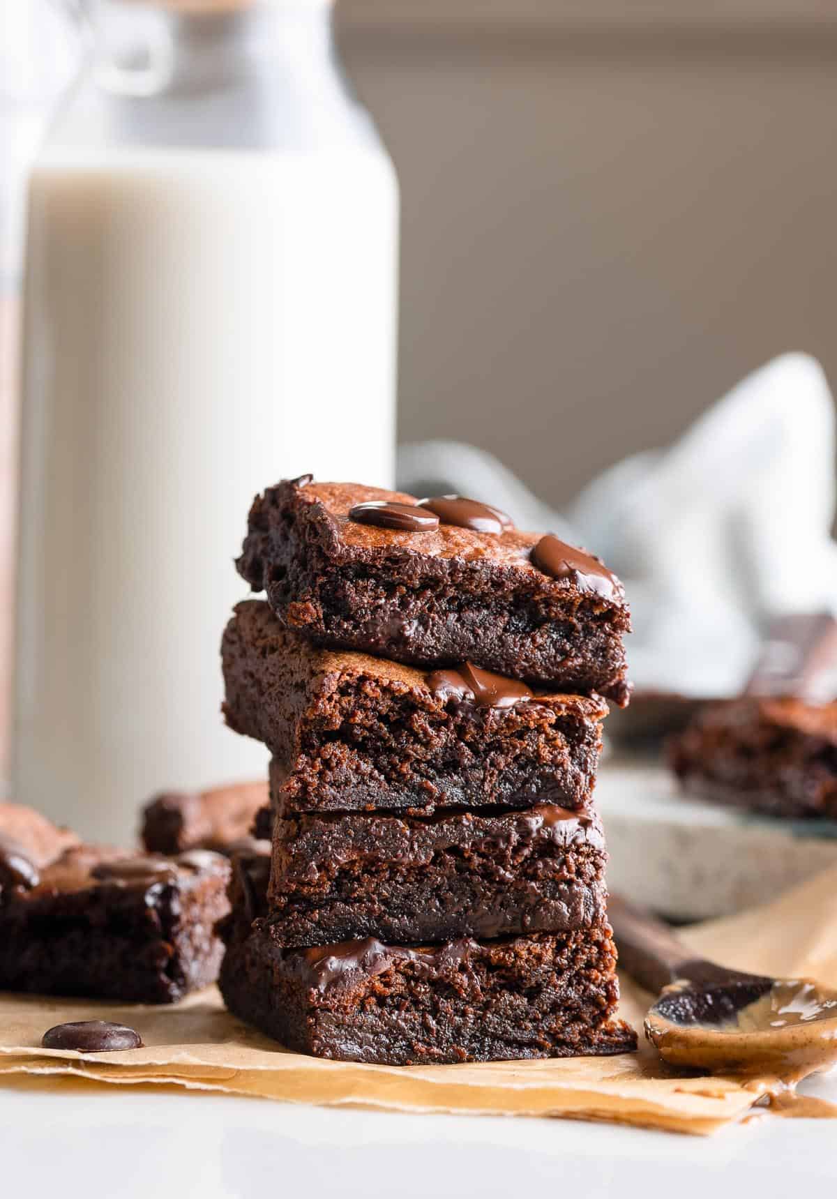 Almond Butter Flourless Brownies - A Saucy Kitchen