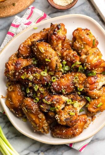 Sticky Honey Garlic Chicken Wings (Baked) - A Saucy Kitchen