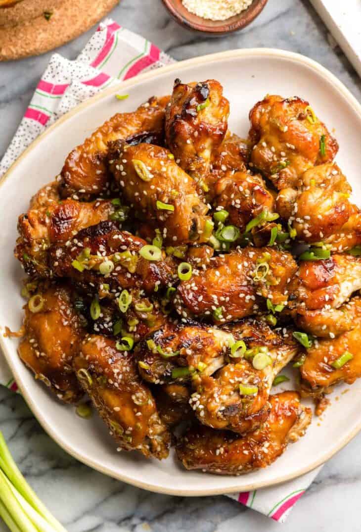 Sticky Honey Garlic Chicken Wings (Baked) - A Saucy Kitchen