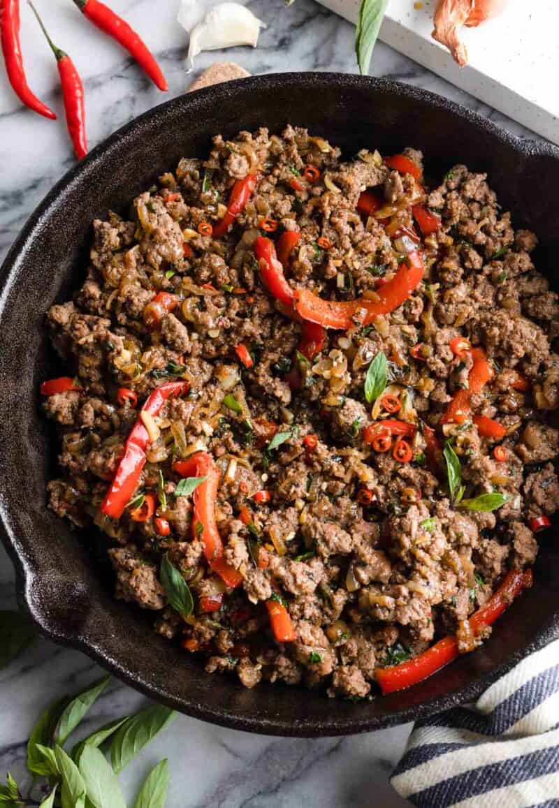 Thai Basil Beef (Pad Gra Prow) - A Saucy Kitchen