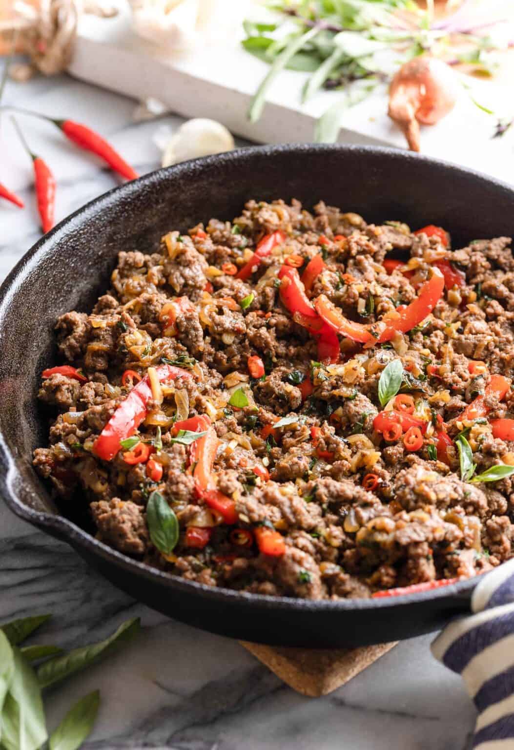 Thai Basil Beef (Pad Gra Prow) - A Saucy Kitchen