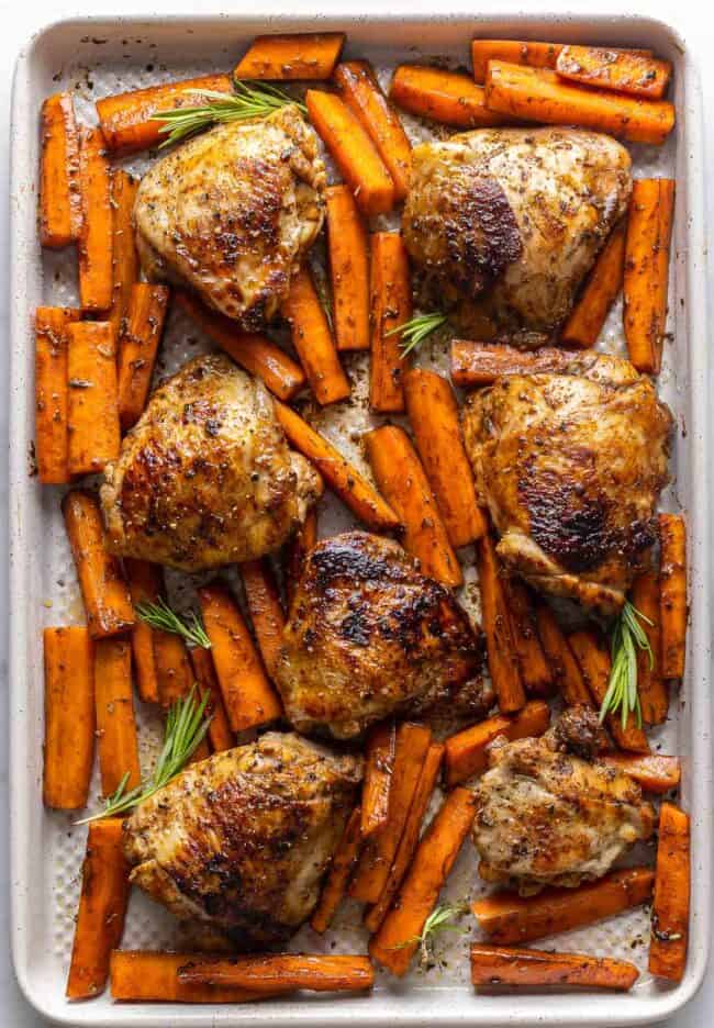 Balsamic Glazed Chicken Thighs & Carrots - A Saucy Kitchen