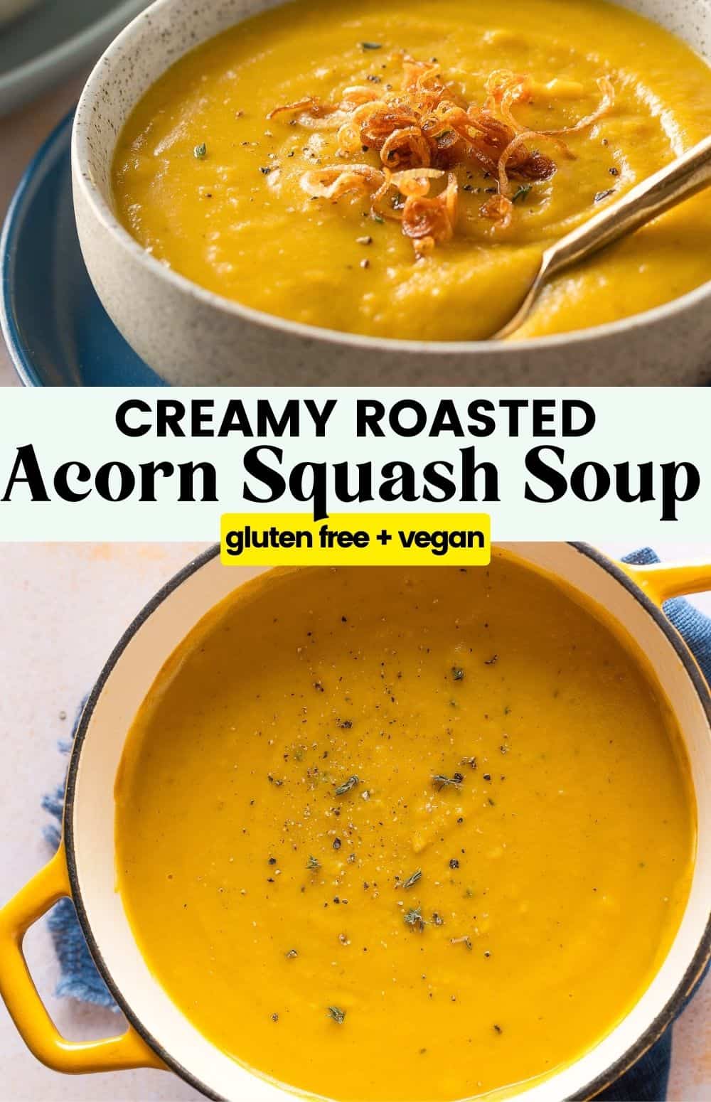 Roasted Acorn Squash Soup (Dairy Free) - A Saucy Kitchen