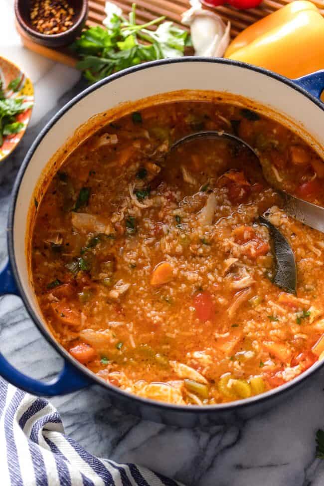 Italian Tomato Chicken & Rice Soup - A Saucy Kitchen