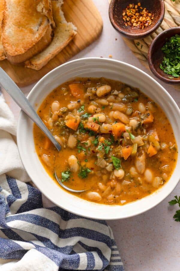 Fasolada (Greek Bean Soup) - A Saucy Kitchen