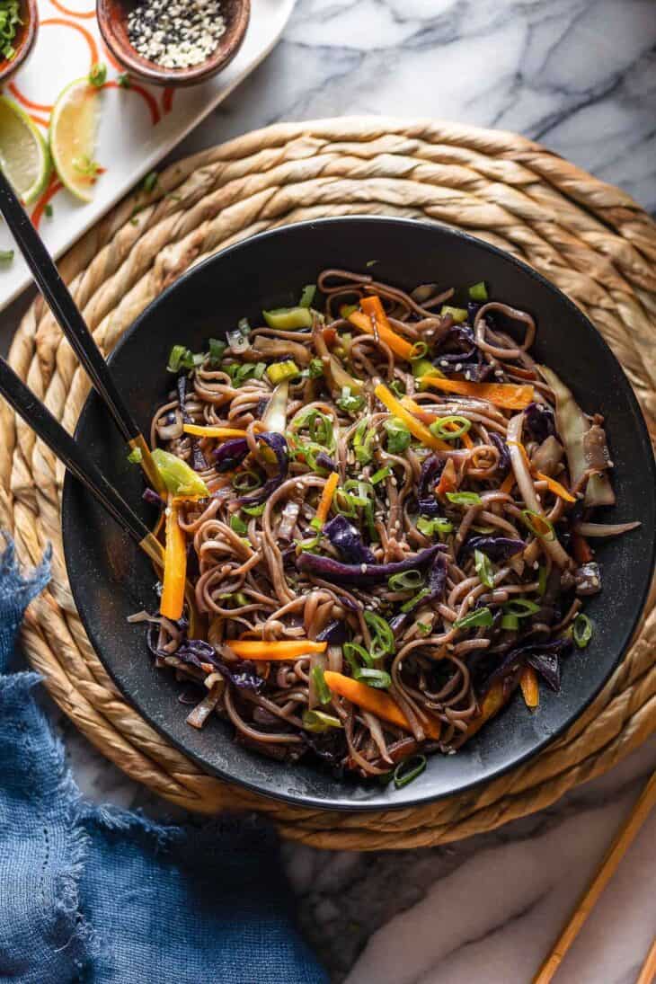 Carrot and Cabbage Noodle Stir Fry - A Saucy Kitchen