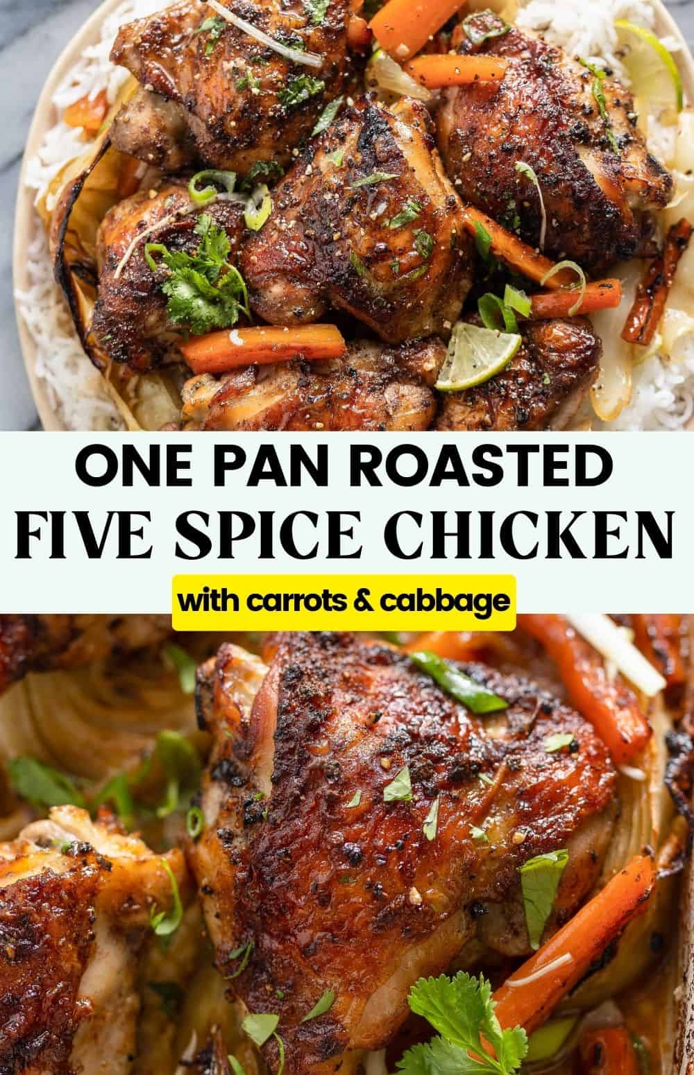 Five Spice Chicken with Carrots & Cabbage - A Saucy Kitchen