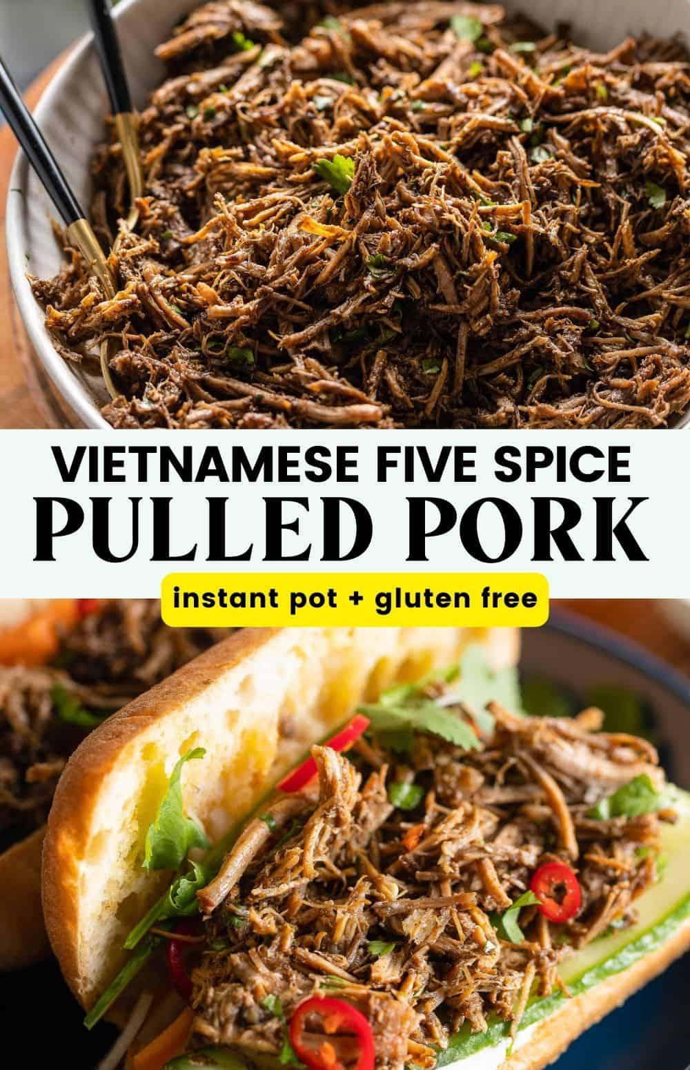 Vietnamese Five Spice Pulled Pork (Instant Pot) - A Saucy Kitchen