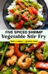 Five Spice Shrimp & Vegetable Stir Fry Pinterest marketing image