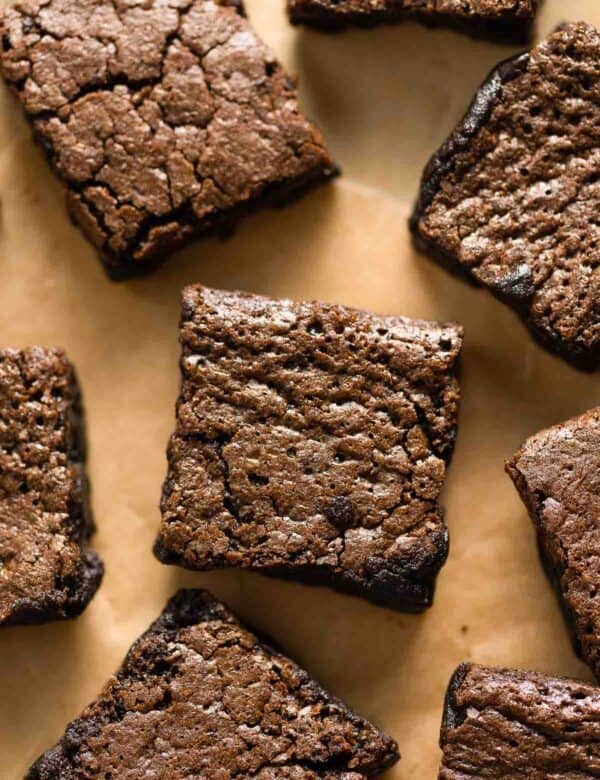 carob brownies cut into squares