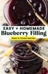 Easy + Homemade Blueberry Filling in a jar: fresh or frozen berries