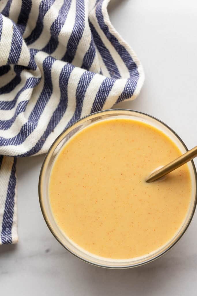 Hot Honey Mustard Dipping Sauce in a small bowl