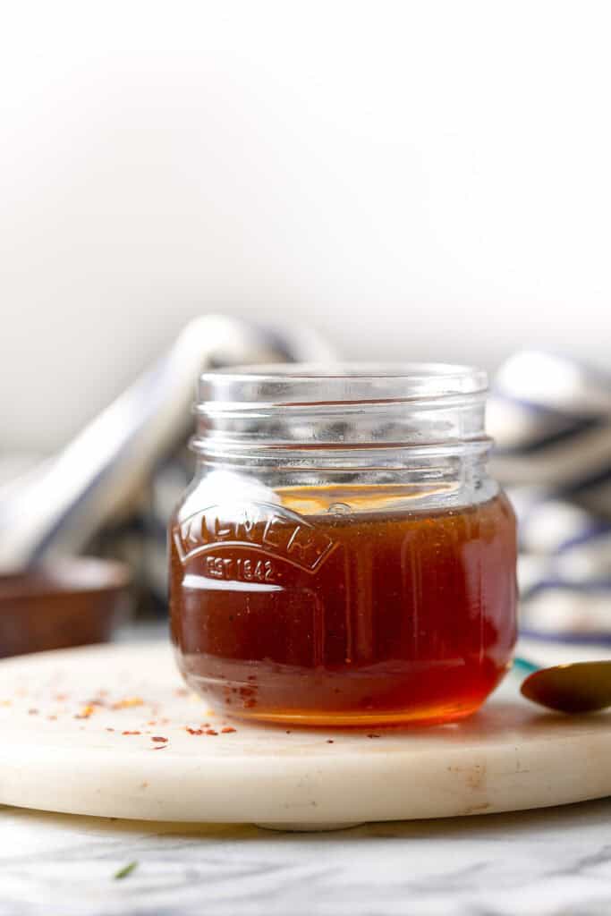 homemade hot honey in a jar