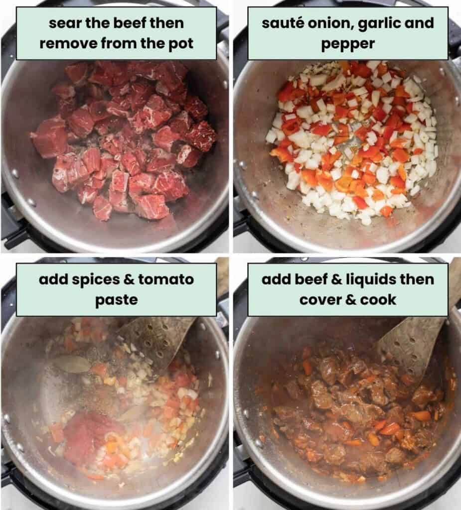 instant pot carne desmechada collage prep in the instant pot