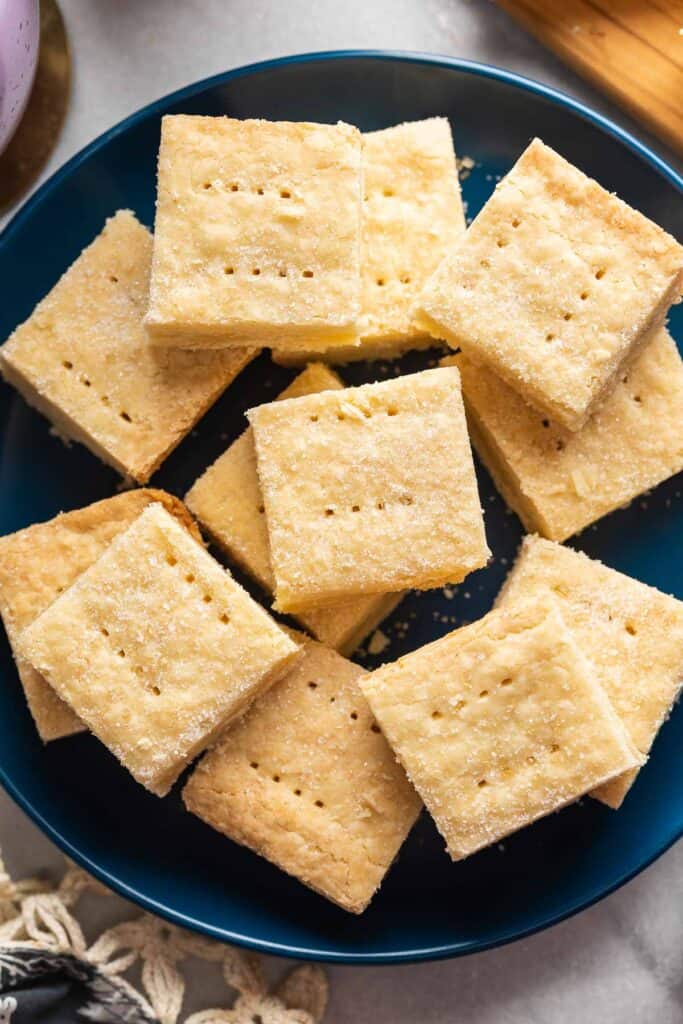 a plate full of gluten free shortbread 